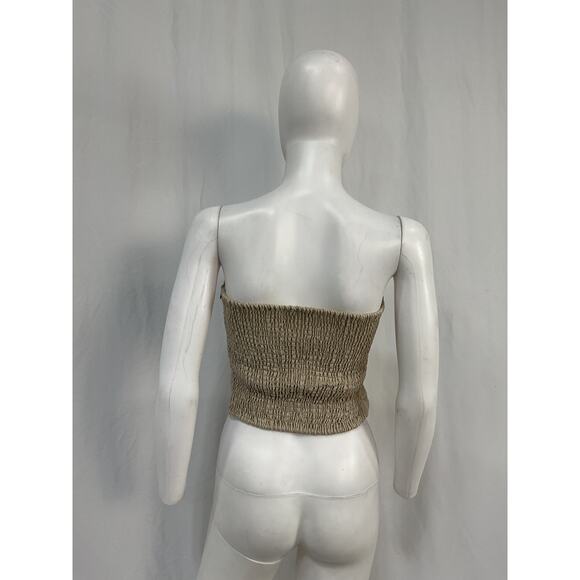 Faithfull The Brand 'Praiyah' Tan Linen Bodice Top Size S - Picture 3 of 5